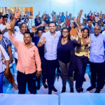 Roberto Ángel Salcedo juramentó en el PRM a 36 presidentes y coordinadores de comités de base del PLD, en Los Ríos, Distrito Nacional.